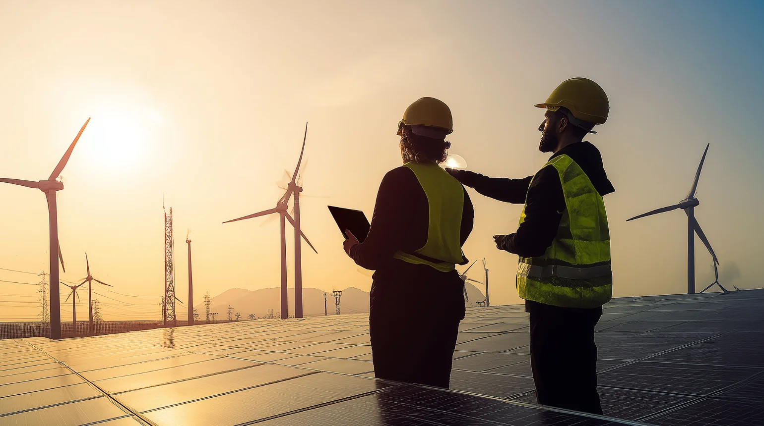 Energieberater auf Solaranlage